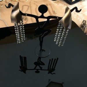 Abstract Kite w/ Bead Dangle Earring